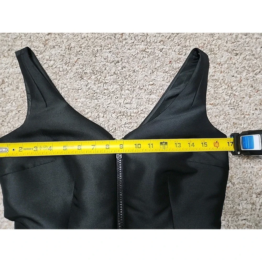 KATE SPADE Sz 4 Dive Right In- Front Zipper Black fit & flare‎ Dress